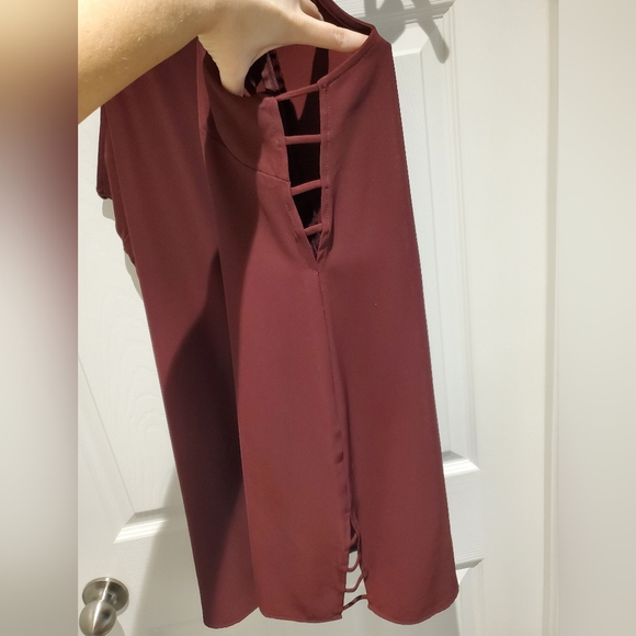 TOBI Shift Dress - burgundy Sz L - Picture 3 of 10